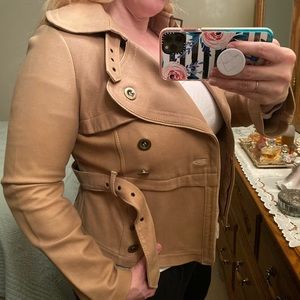 BEBE Leather Jacket With Belt